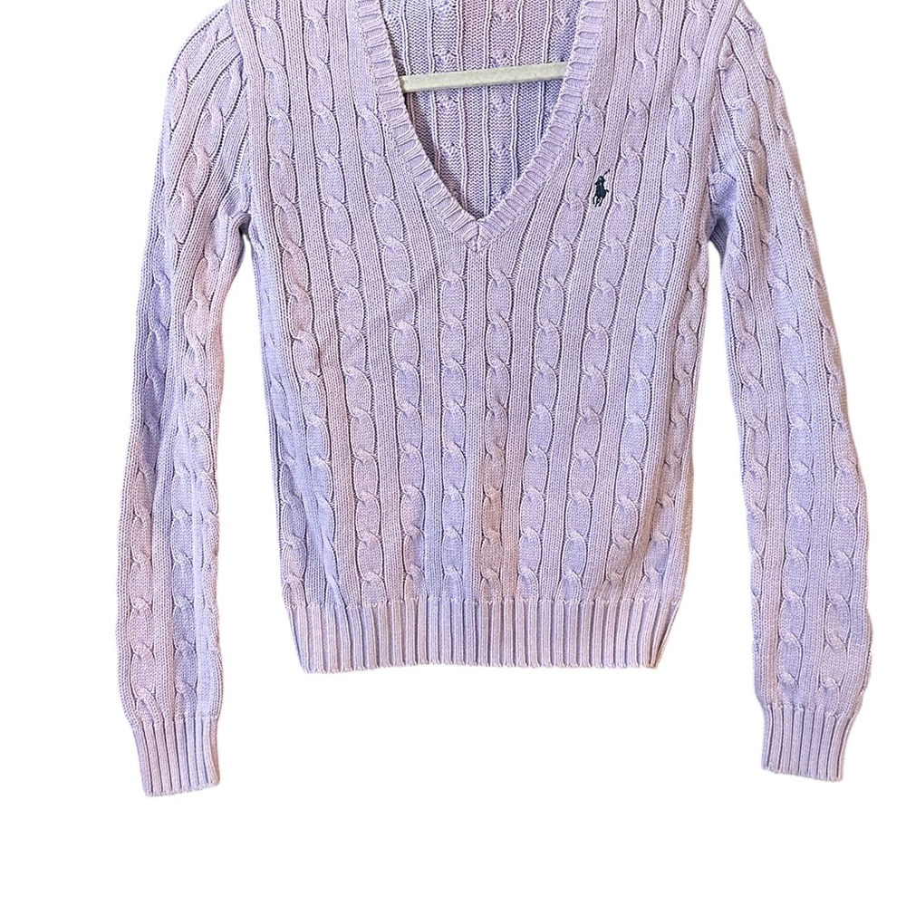 Ralph Lauren Purple Cable Knit Sweater